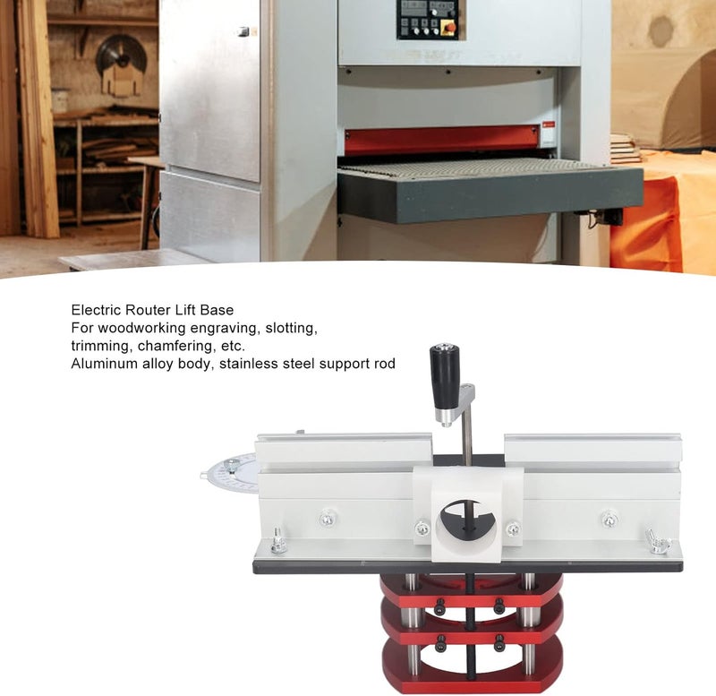 Cocoarm Router Table, Router with Top Plate Router Lifting Base Woodworking Slotting Trimming Chamfering Table Top Router Lifts for Woodworking (Black) - Image 3